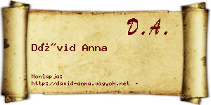Dávid Anna névjegykártya